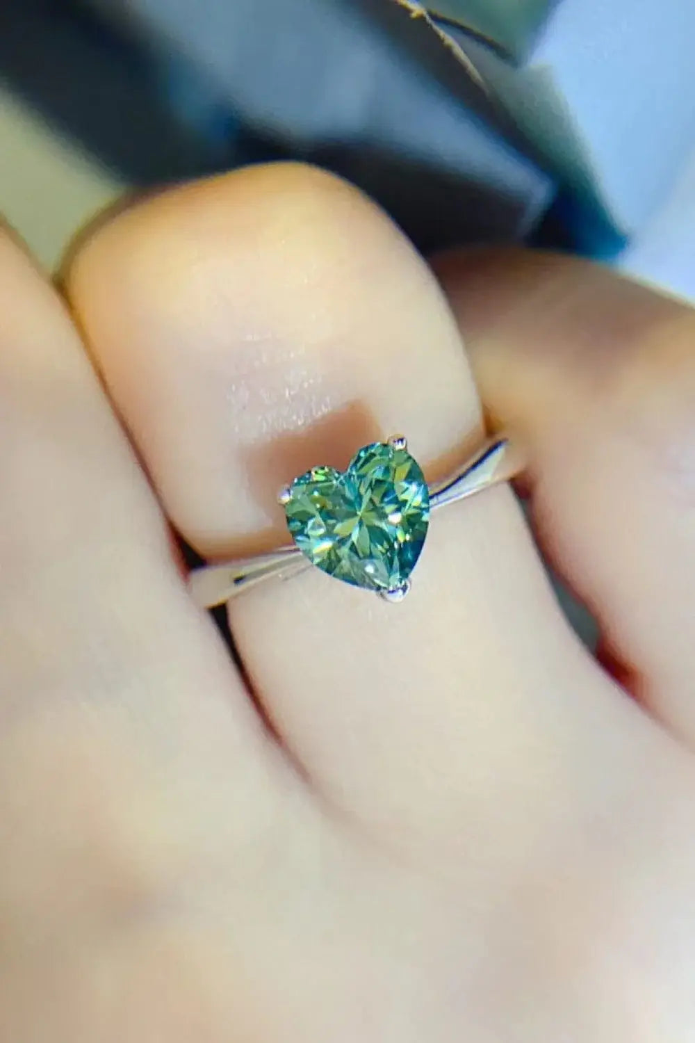 1 Carat Moissanite Heart 925 Sterling Silver Ring - Trendsi - Flyclothing LLC