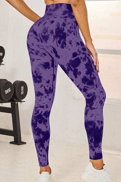Tie-Dye High Waist Active Leggings - Trendsi - Flyclothing LLC