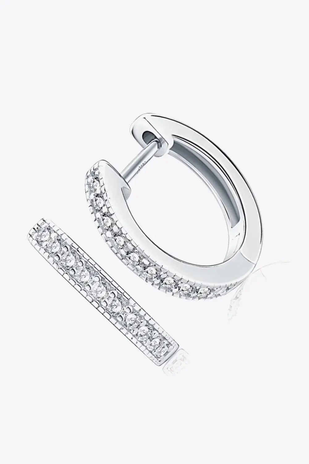 Inlaid Moissanite Hoop Earrings - Trendsi - Flyclothing LLC