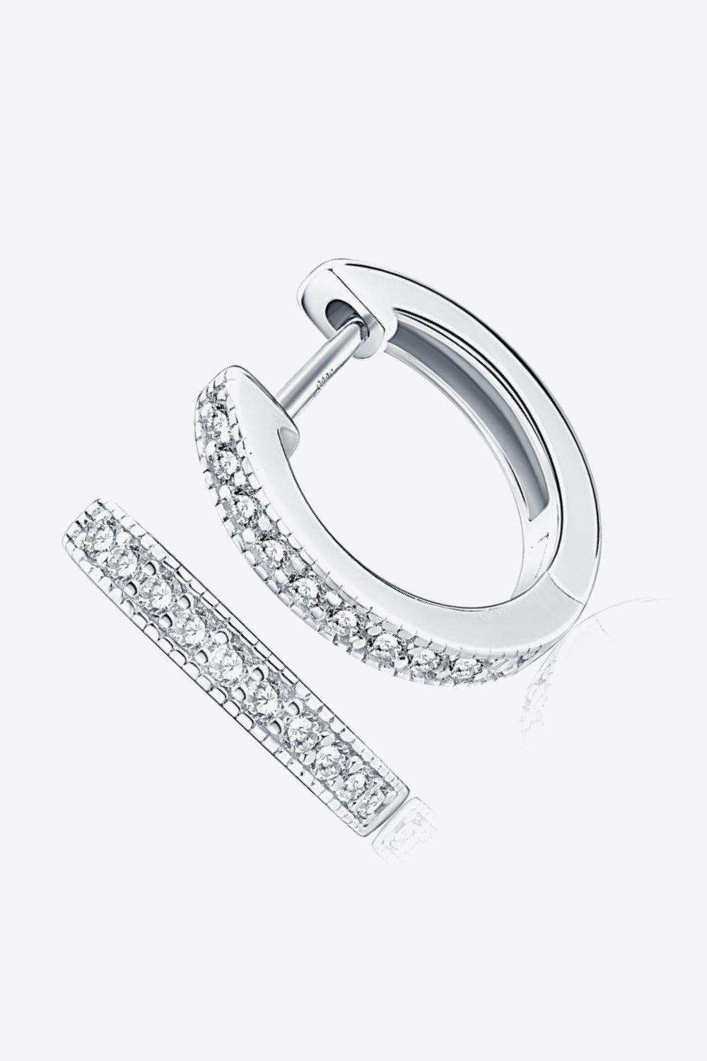 Inlaid Moissanite Hoop Earrings - Trendsi - Flyclothing LLC