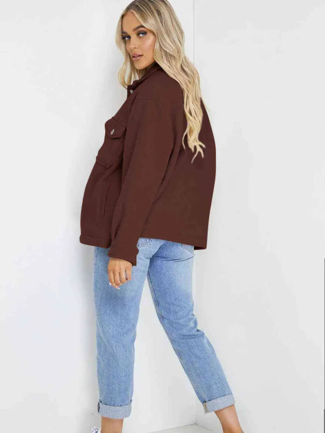 Button Down Denim Jacket - Trendsi - Flyclothing LLC