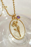 Flower Shell Pendant Copper Necklace - Trendsi - Flyclothing LLC