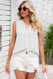 Texture V-Neck Sleeveless Top - Trendsi - Flyclothing LLC