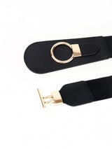 PU Elastic Wide Belt with Alloy Buckle - Trendsi - Flyclothing LLC