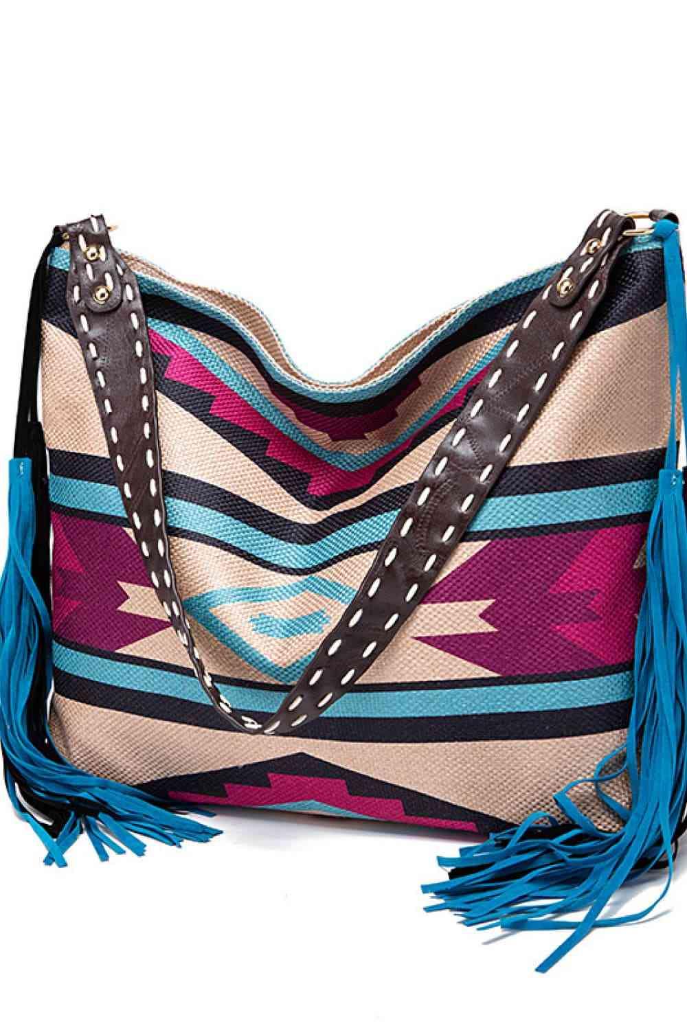 Geometric Canvas Tote Bag - Trendsi