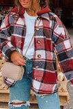 Plus Size Plaid Button Up Hooded Jacket - Trendsi - Flyclothing LLC