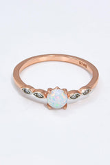 Opal Contrast Platinum-Plated Ring - Flyclothing LLC
