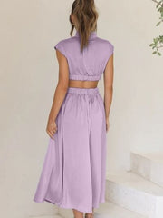 Cutout Mock Neck Sleeveless Dress - Trendsi