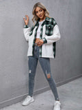 Plaid Collared Neck Button Down Jacket - Trendsi - Flyclothing LLC