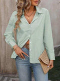 Striped Button Up Long Sleeve Shirt - Trendsi - Flyclothing LLC