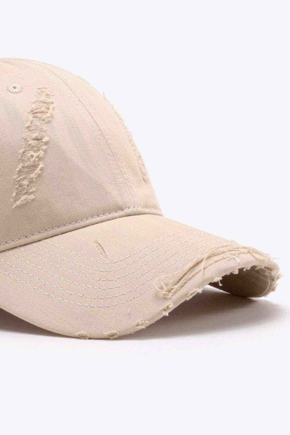 Distressed Adjustable Baseball Cap - Trendsi - Flyclothing LLC