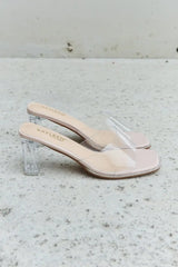 DDK Make Myself Clear Mule Block Heels - Trendsi - Flyclothing LLC