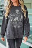 Ribbed Round Neck Long Sleeve Graphic Sweatshirt - Trendsi - Flyclothing LLC