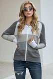 Zip-Up Raglan Sleeve Openwork Hooded Cardigan - Trendsi - Flyclothing LLC