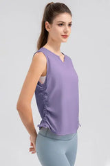 Notched Wide Strap Active Tank - Trendsi - Flyclothing LLC