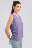 Notched Wide Strap Active Tank - Trendsi - Flyclothing LLC