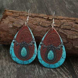 PU Leather Iron Hook Teardrop Earrings - Trendsi - Flyclothing LLC