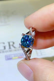 1 Carat Moissanite Crisscross 925 Sterling Silver Ring - Trendsi