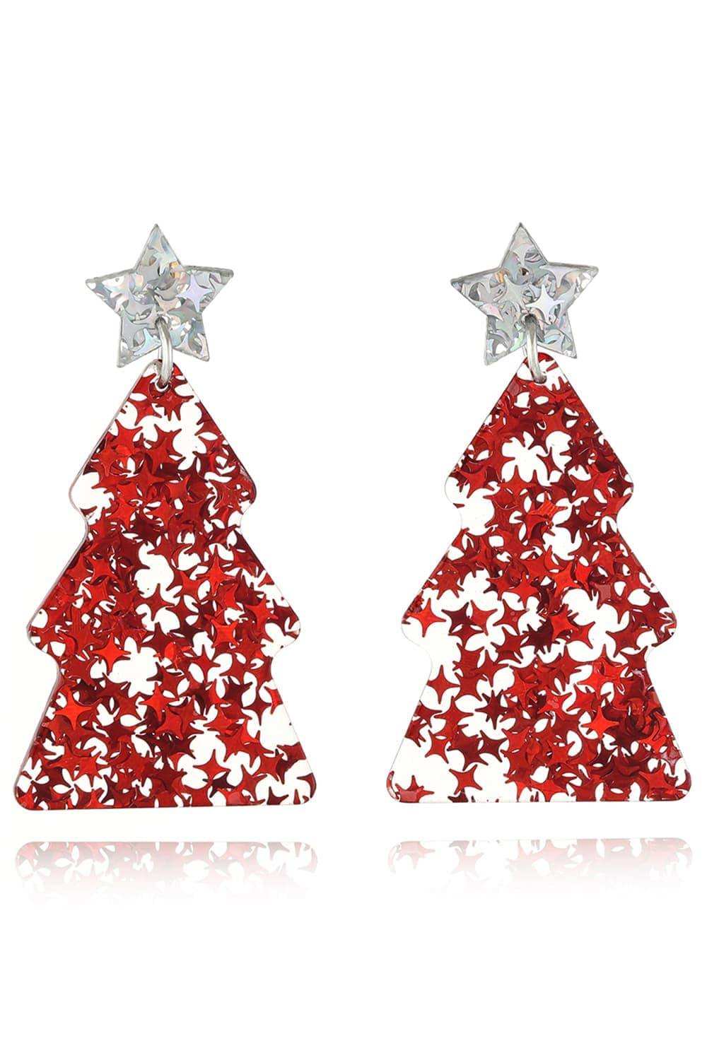 Christmas Tree Acrylic Earrings - Trendsi - Flyclothing LLC