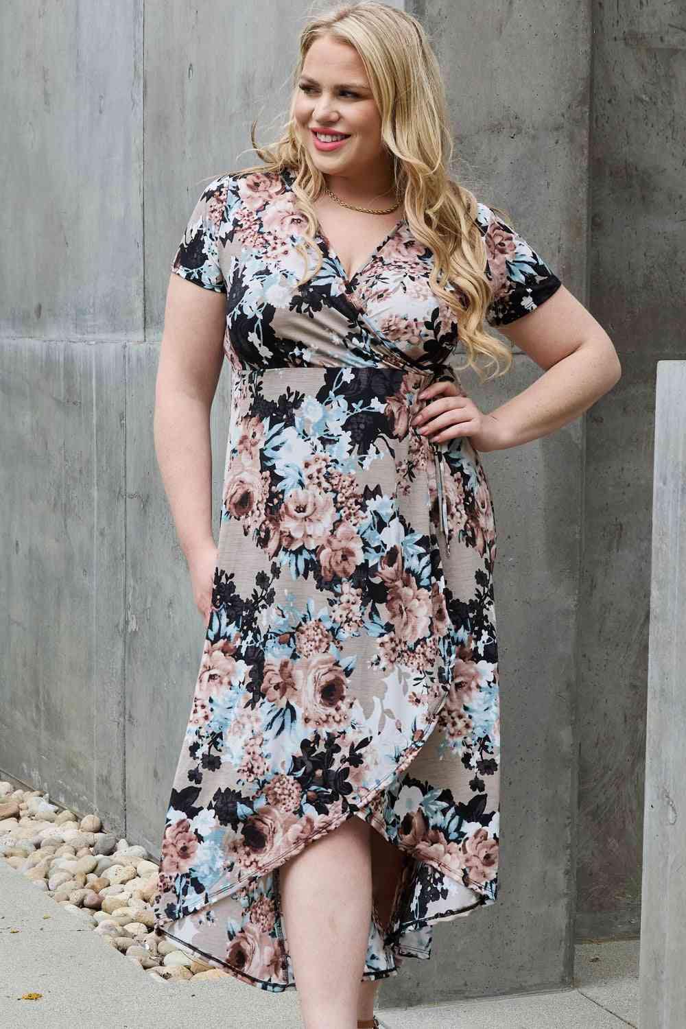 Heimish Give Me Roses Full Size Floral Maxi Wrap Dress - Trendsi