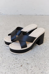 Weeboo Cherish The Moments Contrast Platform Sandals in Black - Trendsi - Flyclothing LLC