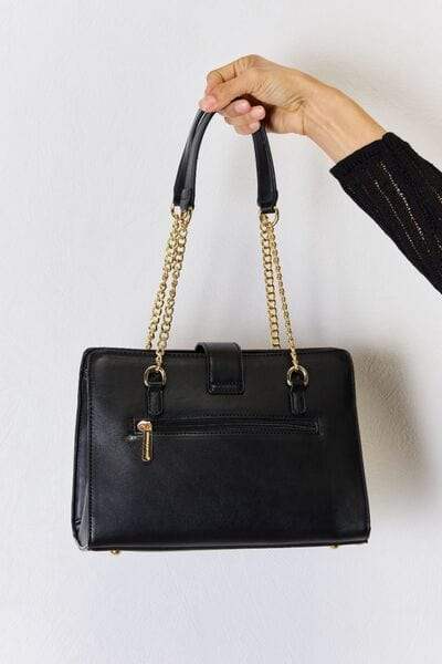 David Jones Quilted PU Leather Handbag - Trendsi - Flyclothing LLC