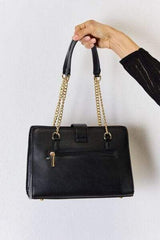 David Jones Quilted PU Leather Handbag - Trendsi - Flyclothing LLC