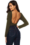 Button Detail Bodysuit - Trendsi - Flyclothing LLC