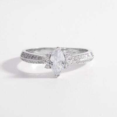 925 Sterling Silver Inlaid Zircon Ring - Trendsi - Flyclothing LLC