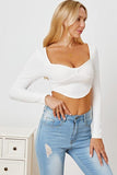 Ribbed Long Sleeve T-Shirt - Trendsi