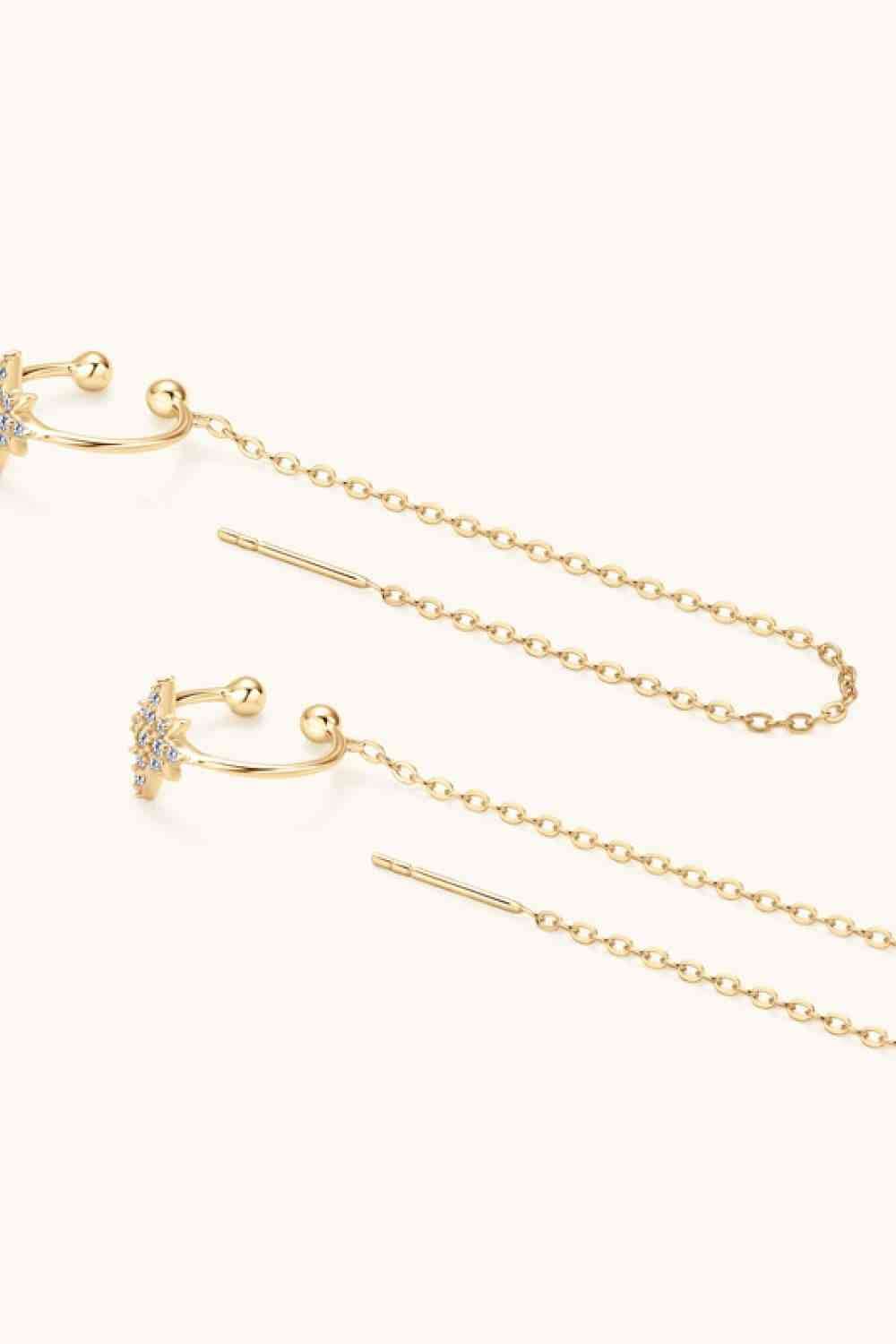 Moissanite 925 Sterling Silver Threader Earrings - Trendsi - Flyclothing LLC