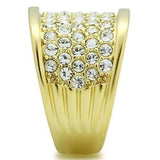 Alamode IP Gold(Ion Plating) Brass Ring with Top Grade Crystal in Clear - Alamode - Flyclothing LLC