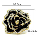 Alamode IP Gold(Ion Plating) Brass Ring with Top Grade Crystal in Clear - Alamode - Flyclothing LLC