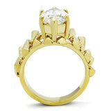 Alamode IP Gold(Ion Plating) Brass Ring with AAA Grade CZ in Clear - Alamode