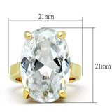 Alamode IP Gold(Ion Plating) Brass Ring with AAA Grade CZ in Clear - Alamode