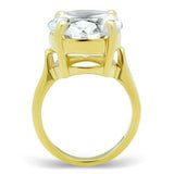 Alamode IP Gold(Ion Plating) Brass Ring with AAA Grade CZ in Clear - Alamode