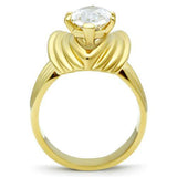 Alamode IP Gold(Ion Plating) Brass Ring with AAA Grade CZ in Clear - Alamode
