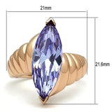 Alamode IP Rose Gold(Ion Plating) Brass Ring with AAA Grade CZ in Light Amethyst - Alamode - Flyclothing LLC