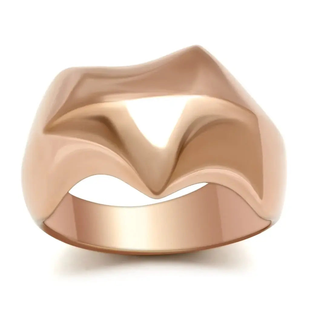 Alamode IP Rose Gold(Ion Plating) Brass Ring with No Stone - Alamode - Flyclothing LLC