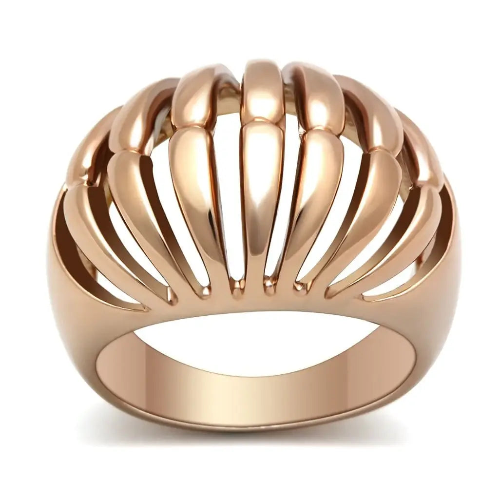 Alamode IP Rose Gold(Ion Plating) Brass Ring with No Stone - Alamode - Flyclothing LLC