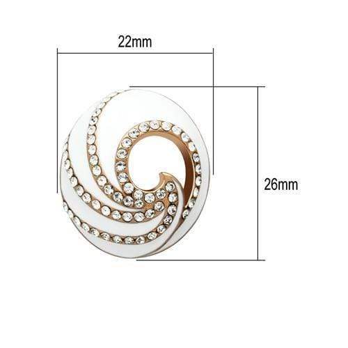 Alamode IP Rose Gold(Ion Plating) Brass Earrings with Top Grade Crystal in Clear - Alamode - Flyclothing LLC