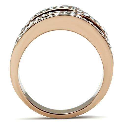 Alamode IP Rose Gold(Ion Plating) Brass Ring with Top Grade Crystal in Smoked Quartz - Alamode - Flyclothing LLC