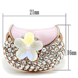 Alamode IP Rose Gold(Ion Plating) Brass Ring with Top Grade Crystal in Clear - Alamode - Flyclothing LLC