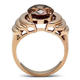 Alamode IP Rose Gold(Ion Plating) Brass Ring with AAA Grade CZ in Brown - Alamode - Flyclothing LLC