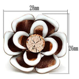 Alamode IP Rose Gold(Ion Plating) Brass Ring with Top Grade Crystal in Light Peach - Alamode - Flyclothing LLC