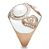 Alamode IP Rose Gold(Ion Plating) Brass Ring with Synthetic Synthetic Glass in Multi Color - Alamode - Flyclothing LLC