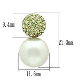 Alamode IP Gold(Ion Plating) Brass Earrings with Synthetic Pearl in White - Alamode - Flyclothing LLC