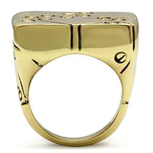 Alamode IP Gold(Ion Plating) Brass Ring with Epoxy in Jet - Alamode - Flyclothing LLC