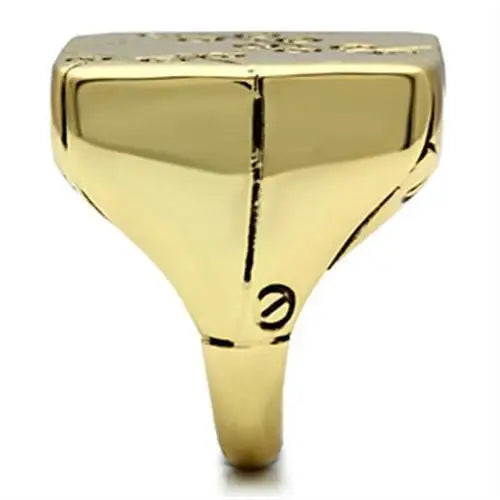 Alamode IP Gold(Ion Plating) Brass Ring with Epoxy in Jet - Alamode - Flyclothing LLC