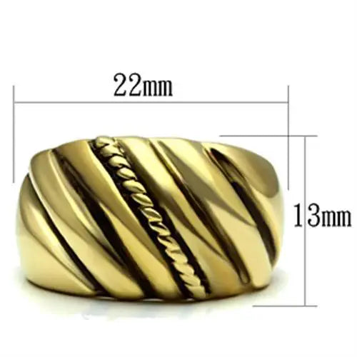 Alamode IP Gold(Ion Plating) Brass Ring with Epoxy in Jet - Alamode - Flyclothing LLC